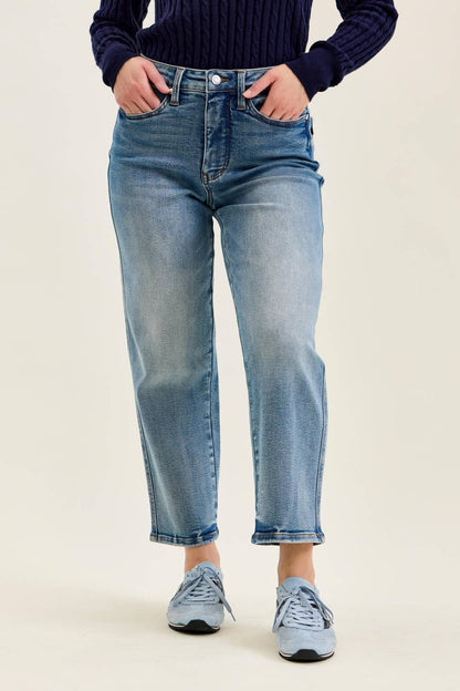 Judy Blue Peggy Ankle Straight Petite Break Through Blue