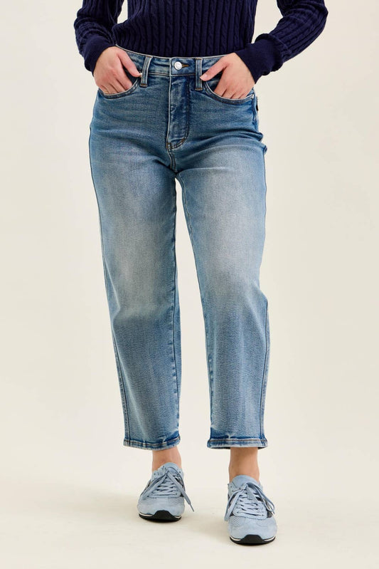 Judy Blue Peggy Ankle Straight Petite Break Through Blue