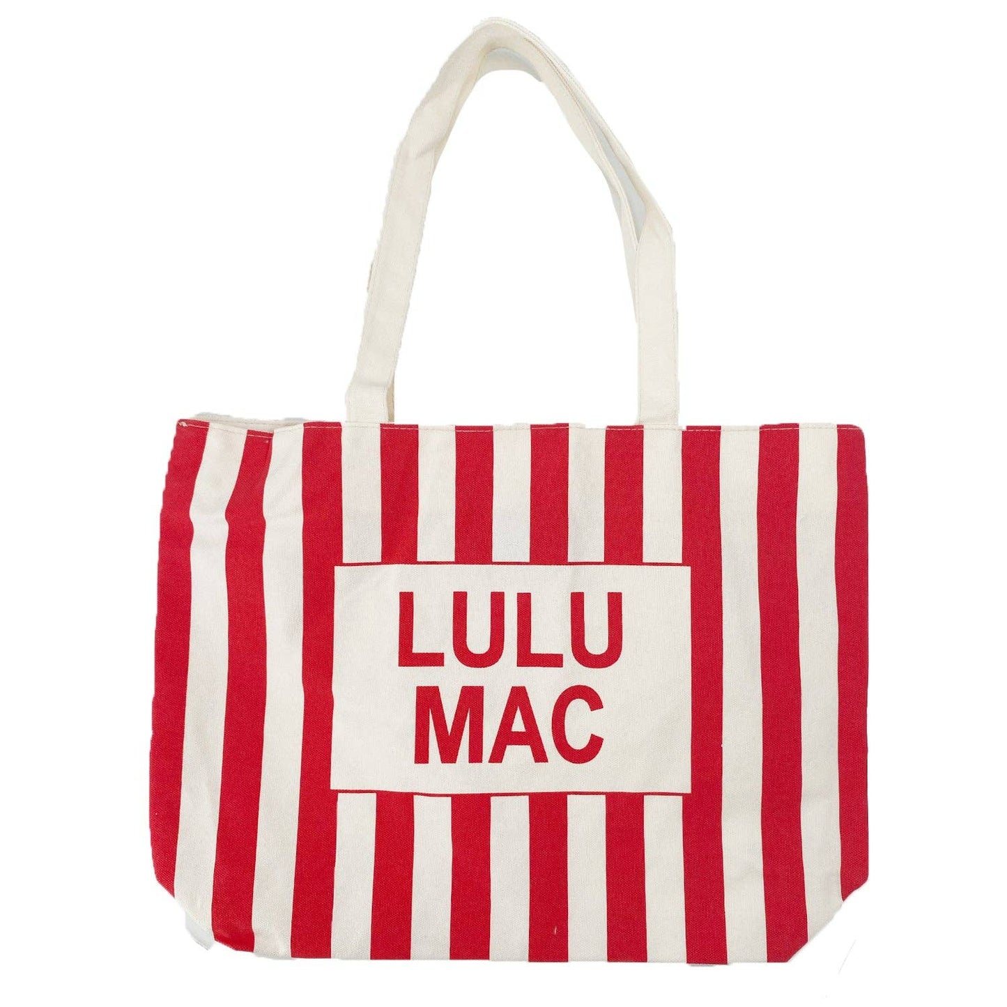 Lulu Mac Canvas Tote:Red/White Stripe