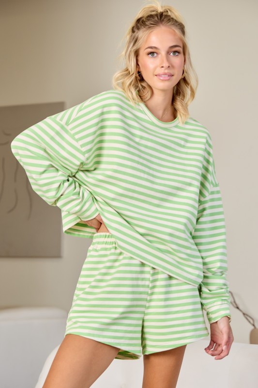 Honey Dew Stripe Short Set