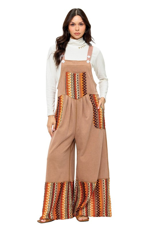Overall Boho Ruffled Zig Zag Patches