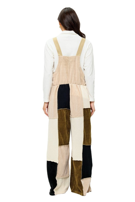 Overall Cozy Colorblock Knit Patchwork