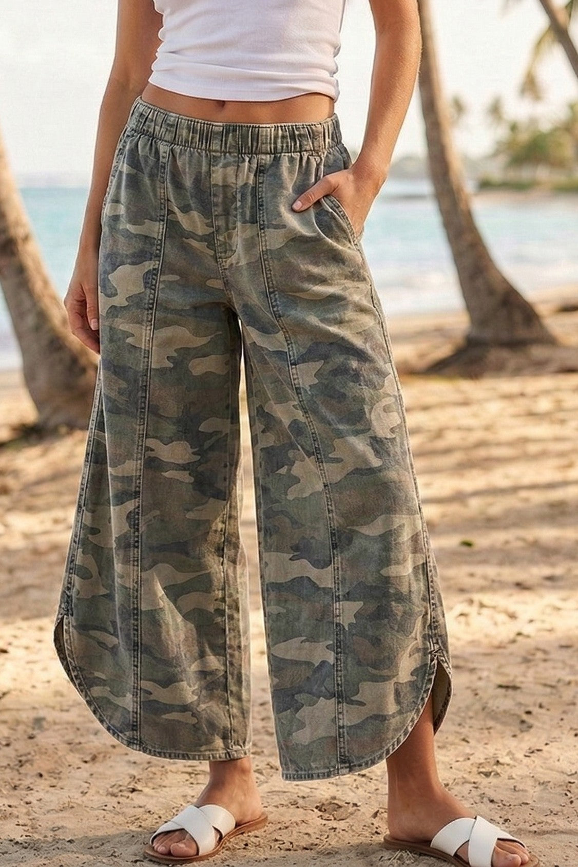 Tulip Washed Camo Relaxed Fit Jean