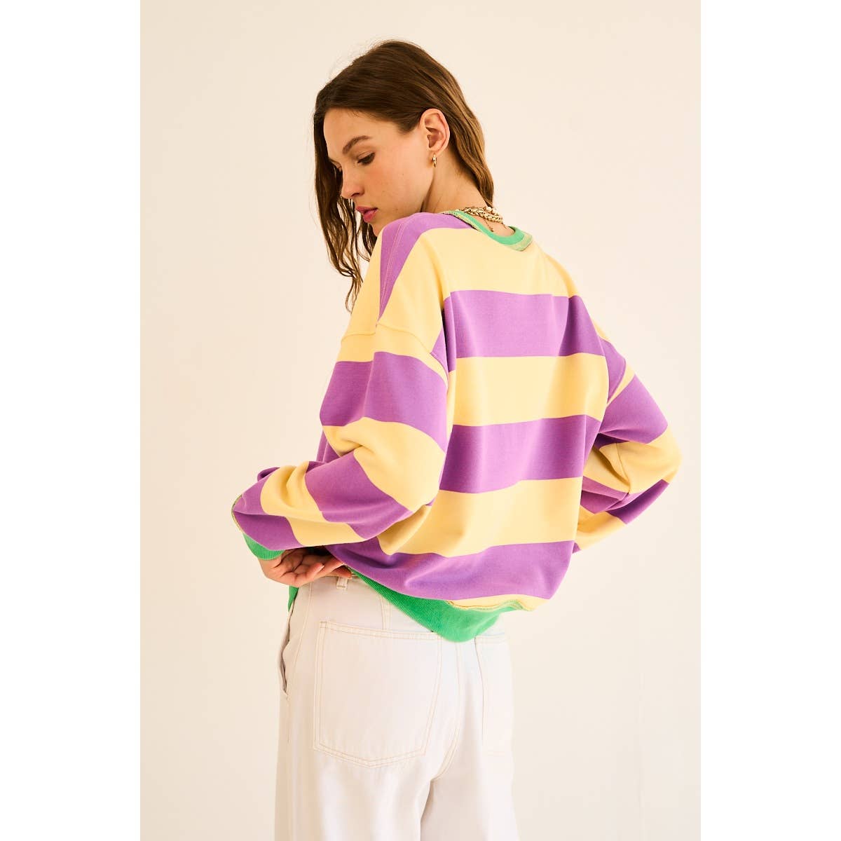 Contrast Striped Sweatshirt