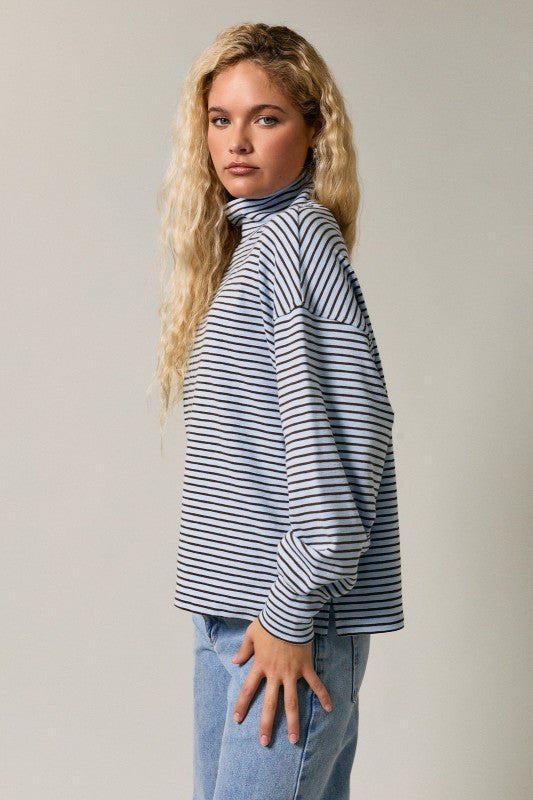 Mock Neck Oversized Knit Top