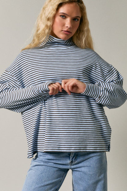 Mock Neck Oversized Knit Top