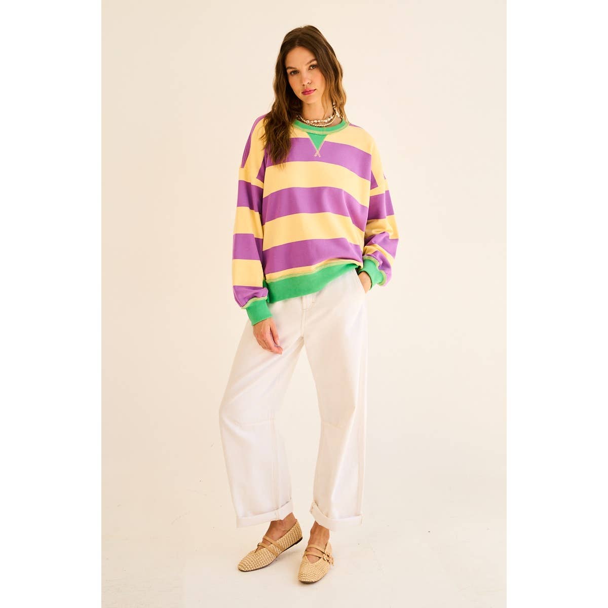 Contrast Striped Sweatshirt