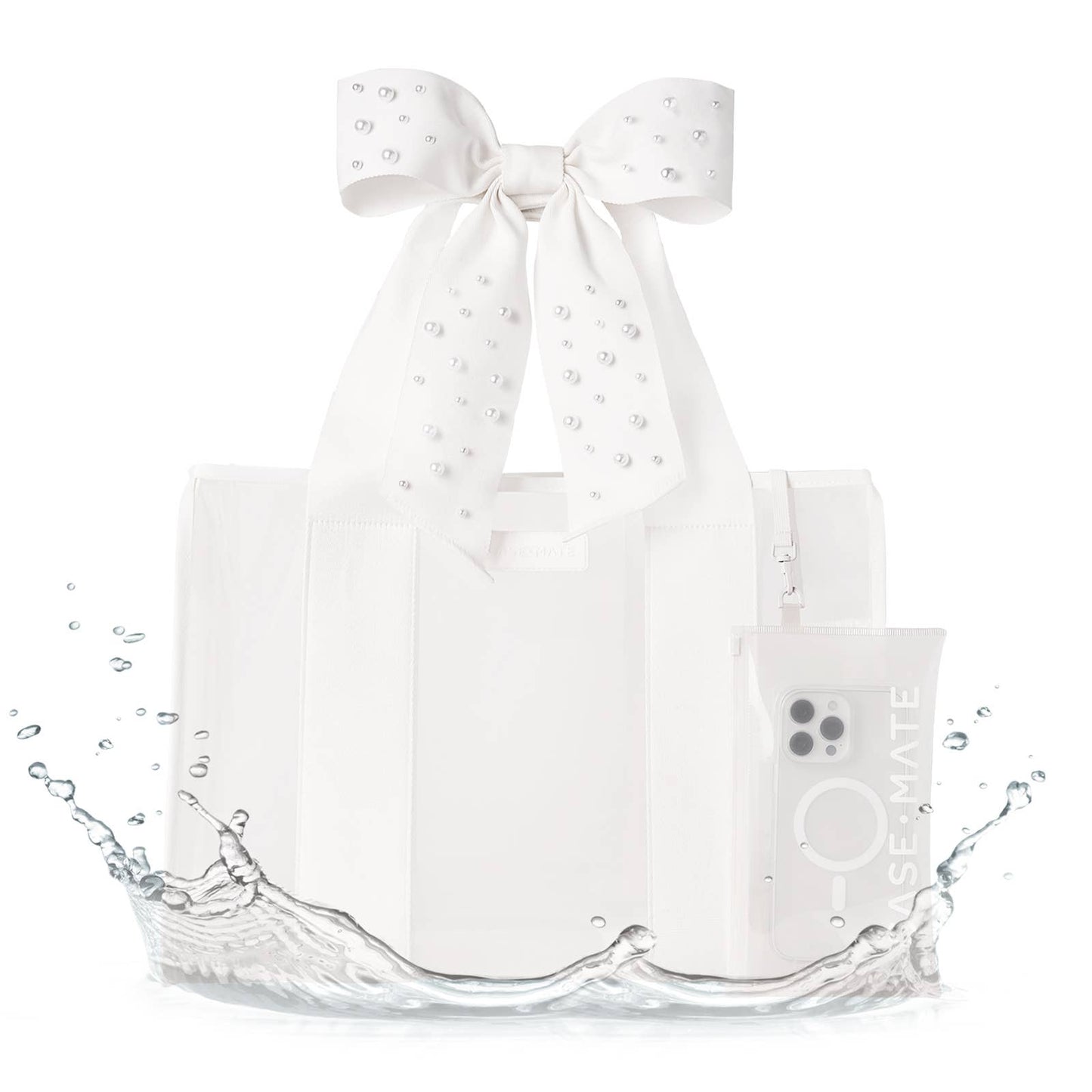 Case-Mate-Ivory Pearl Bow Jelly Tote Bag