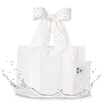 Case-Mate-Ivory Pearl Bow Jelly Tote Bag