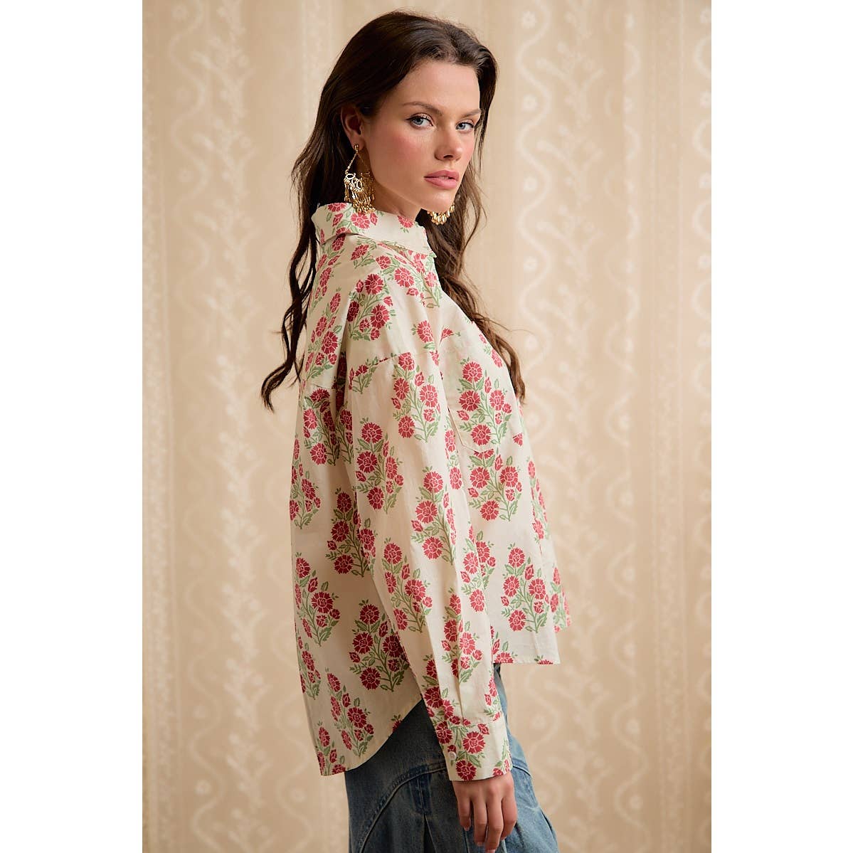 FLORAL PRINTED BUTTON DOWN