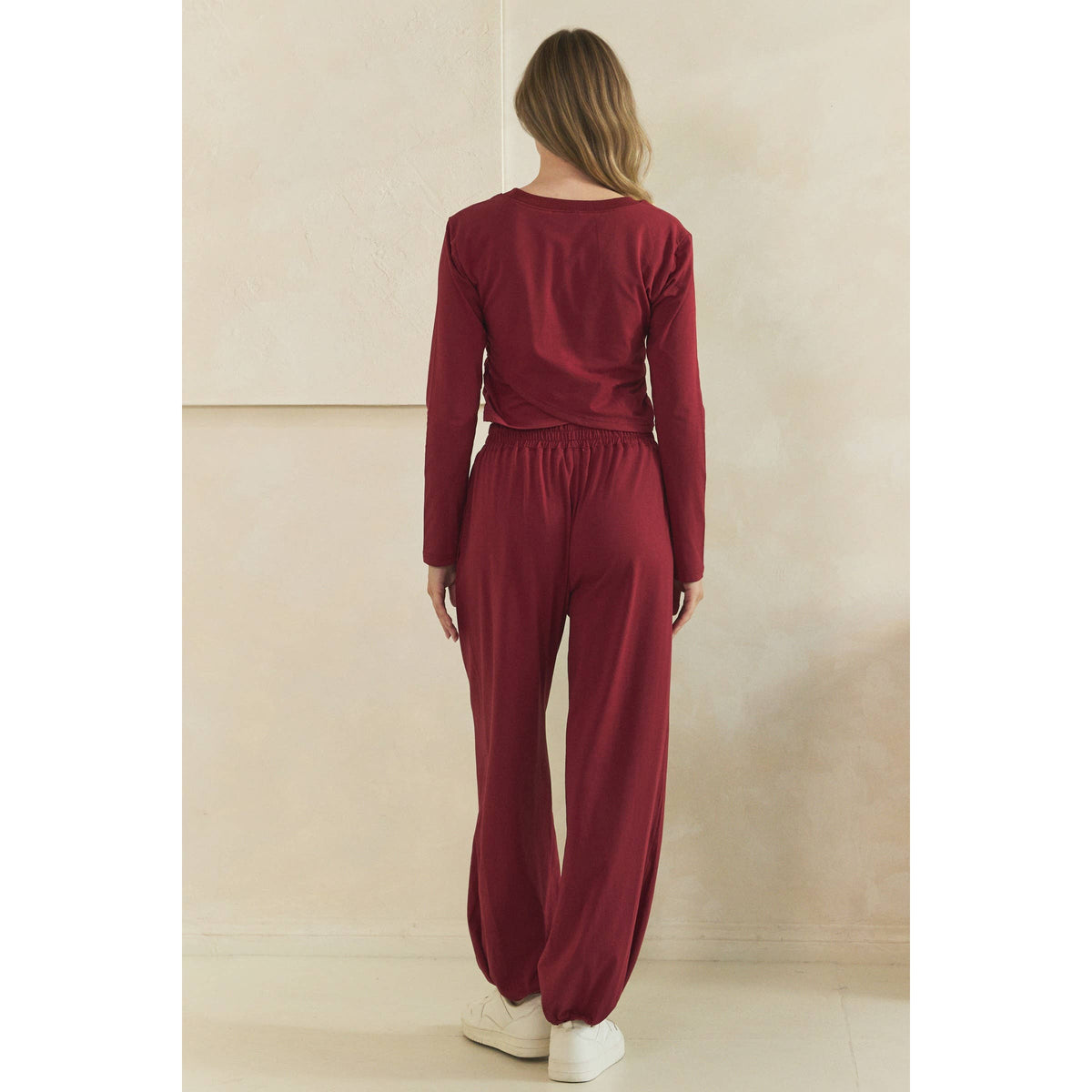 Cozy Twist Lounge Set: Burgundy