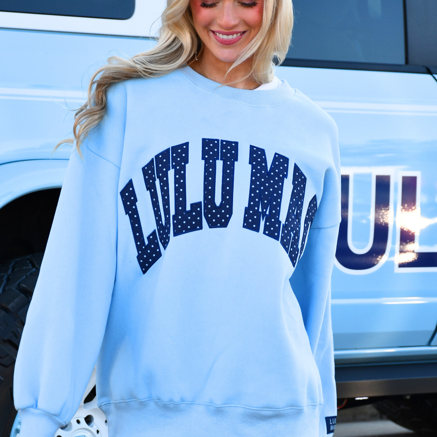 LuLu MacLight Blue/Navy Polka Dot Sweatshirt