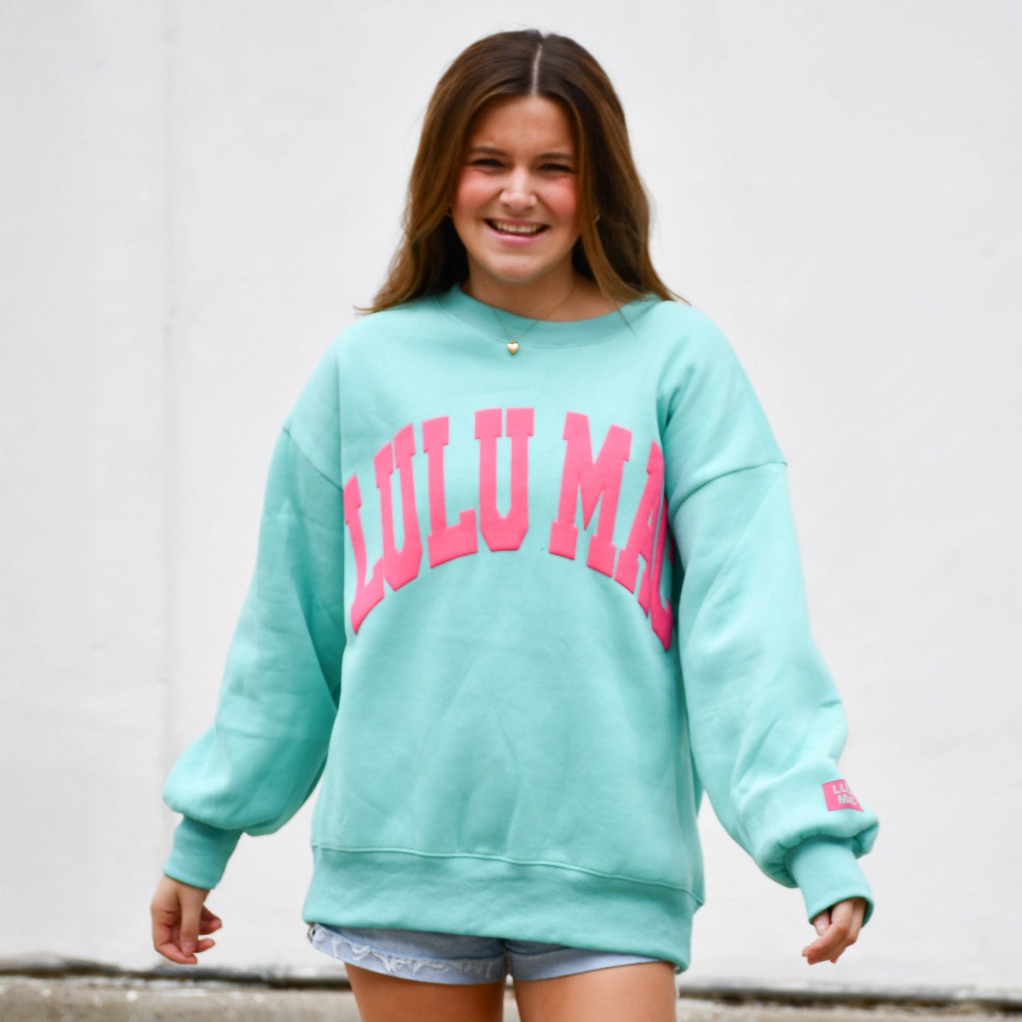 LULU MAC Mint/Hot Pink Puff