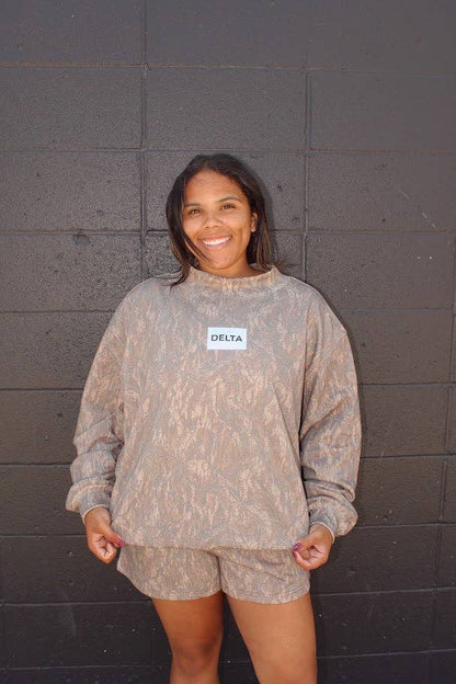 Delta Dark Camo Mockneck Short Set