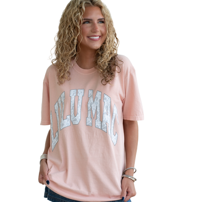 LuLu Mac Camo Adult Peachy Comfort Colors Tee: Peachy