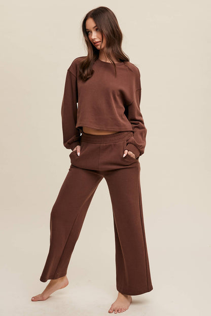 Knit Wide-Leg Lounge Set