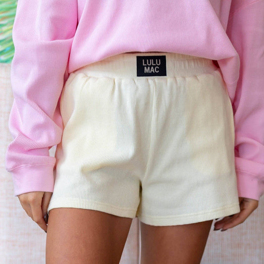 LULU MAC WAFFLE SHORTS-BUTTER