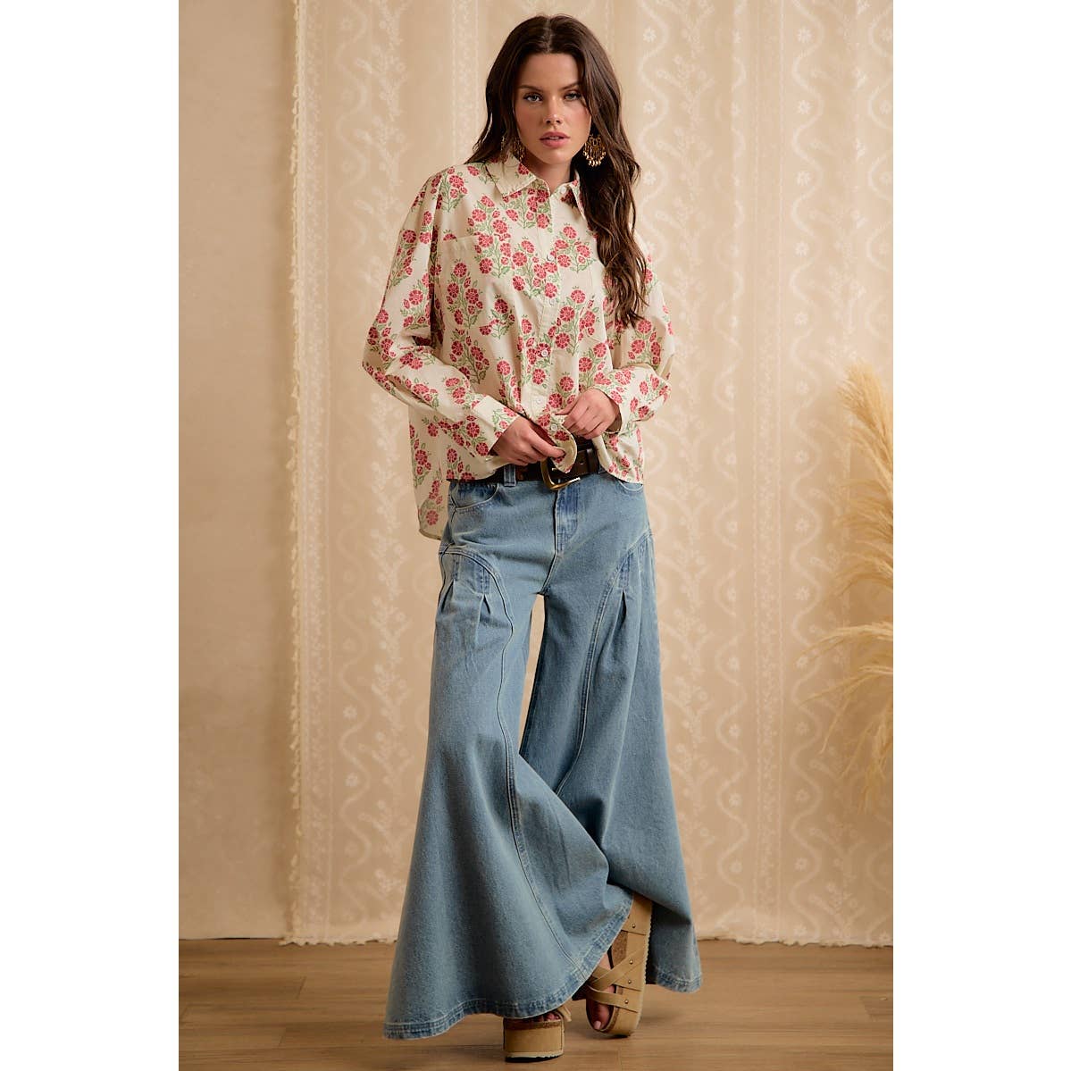 FLORAL PRINTED BUTTON DOWN