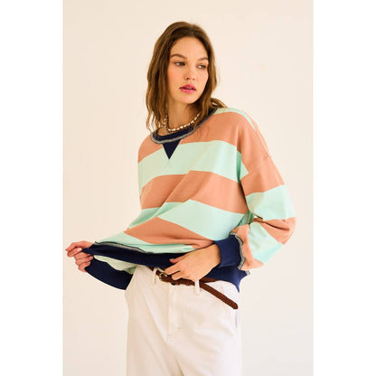 Contrast Striped Sweatshirt