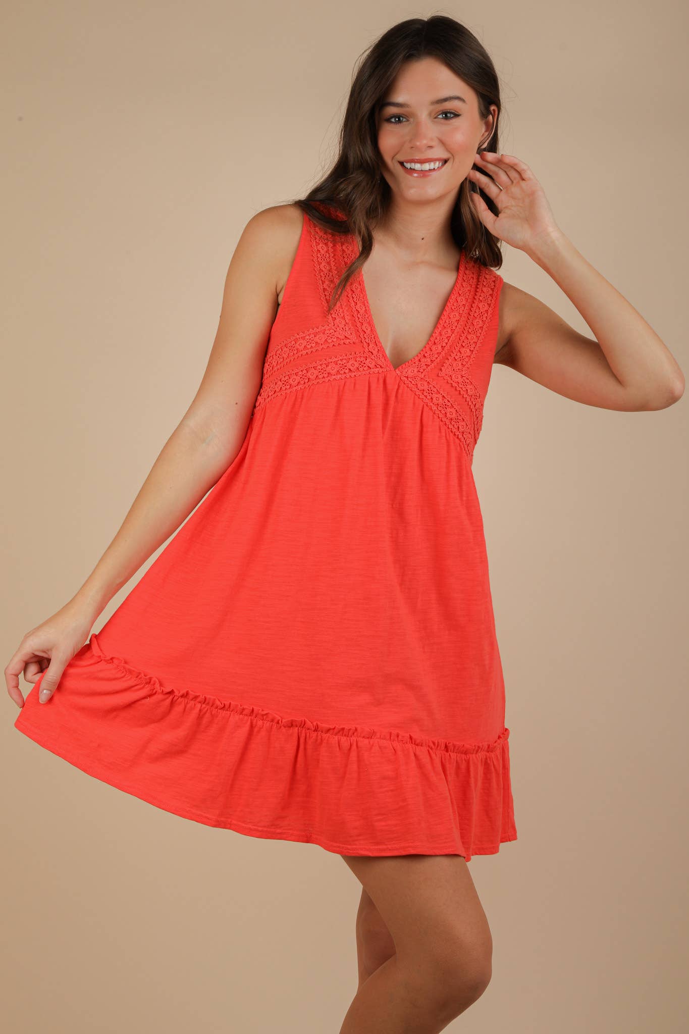 Coral Mini Dress