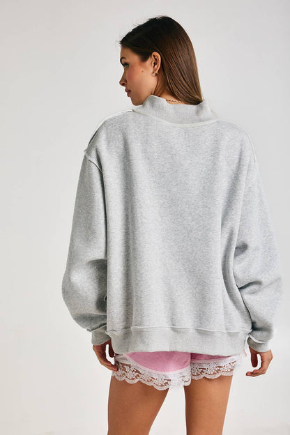 Mahjong Embroidery Sweatshirt: Pink