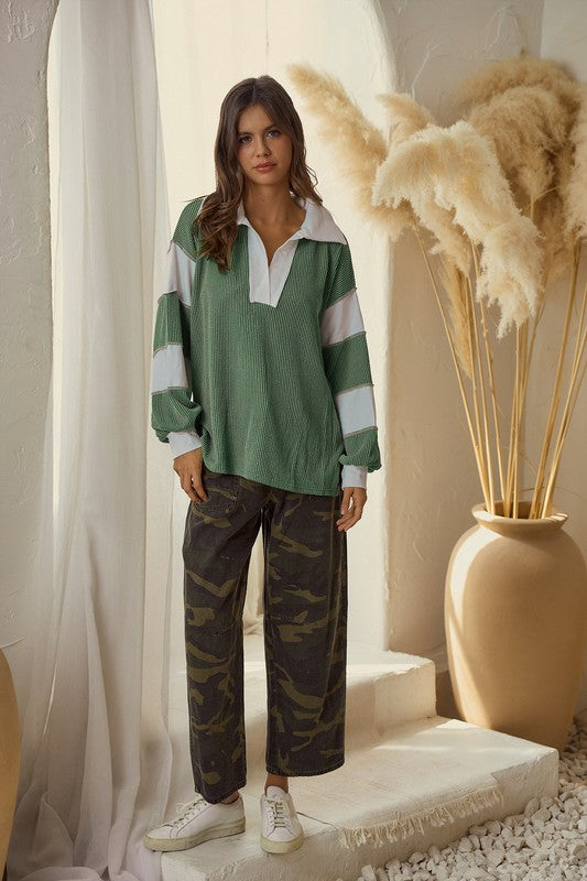 Camo Relaxed Fit Rope String Pants