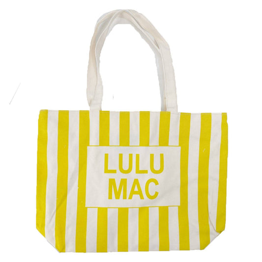 Lulu Mac Canvas Tote Yellow/White Stripe