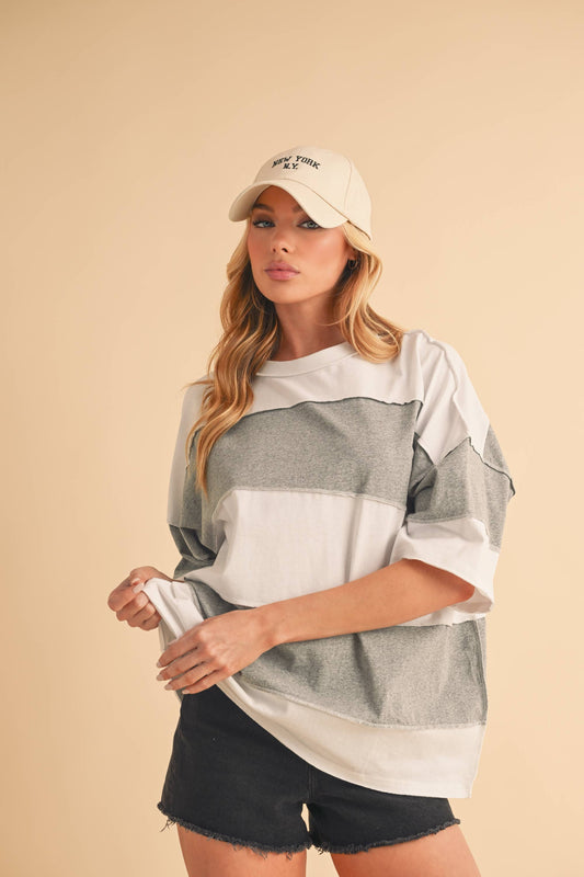 AEMI + CO Polly Color Block Top