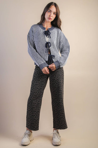 Leopard Printed Marine Straight Pants