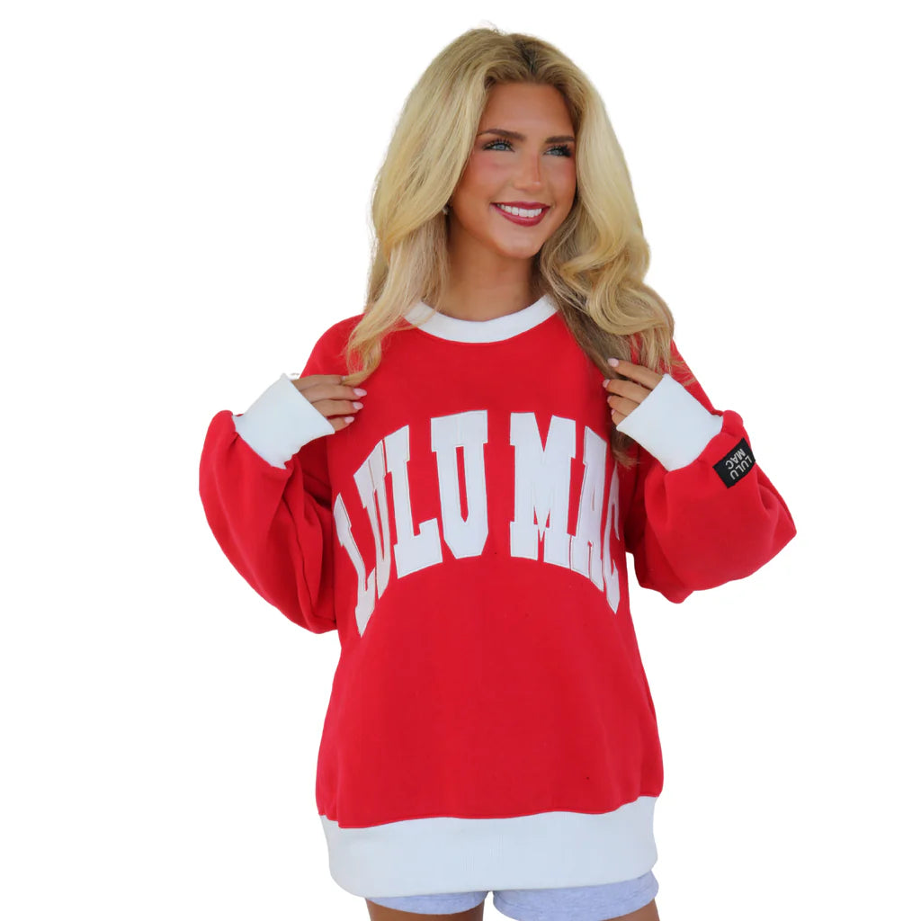 Lulu Mac Sweatshirt Red Color Block