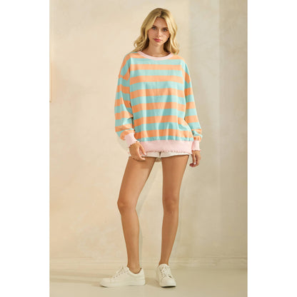 Striped Knit Long Sleeve Top