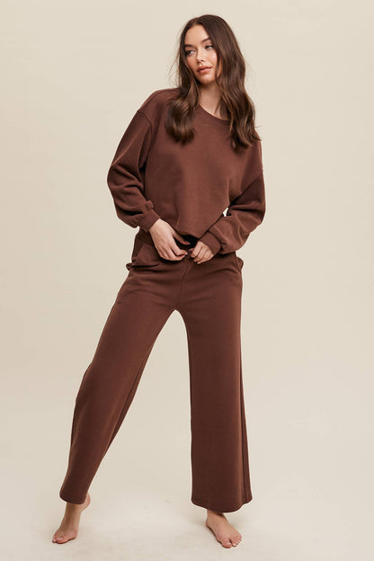 Knit Wide-Leg Lounge Set