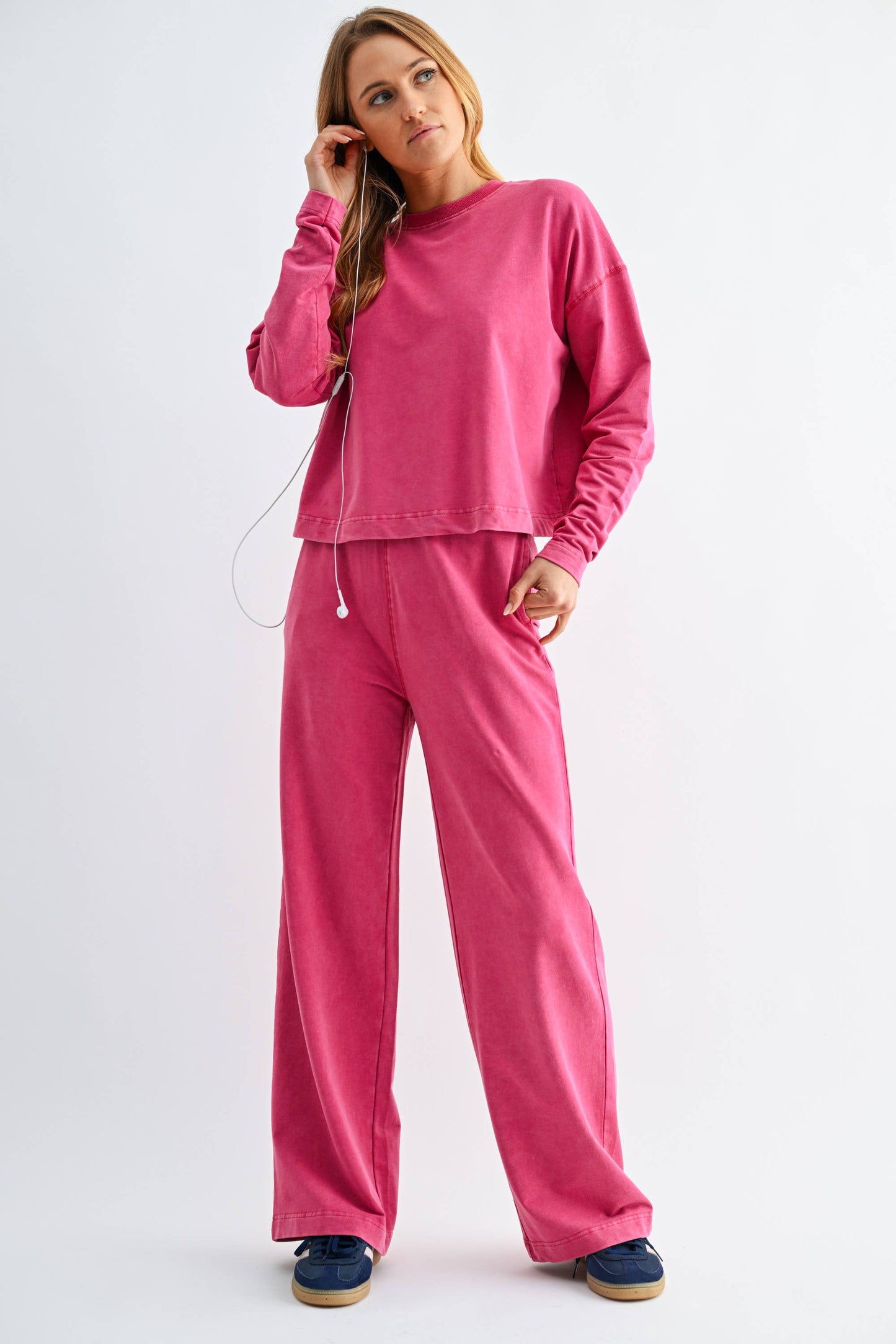 Horizon Mineral Wash Cotton Set: PLUM PINK