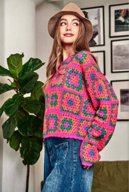 Nora Crocheted Sweater