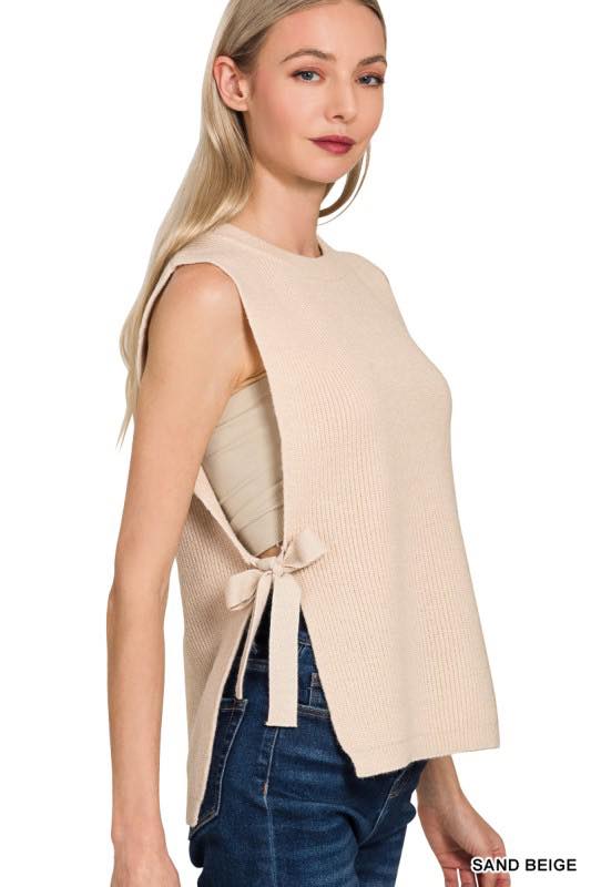 Side Tie Sweater Vest