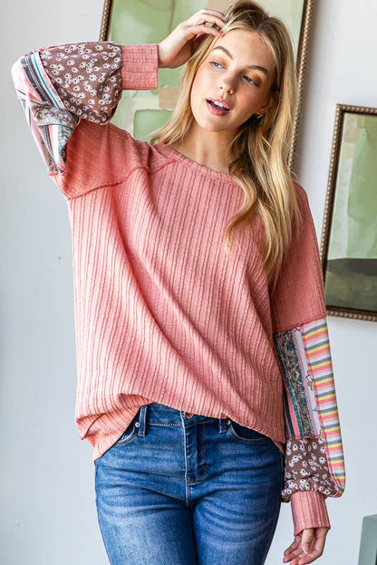 Ribbed Mauve Floral