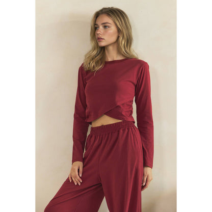 Cozy Twist Lounge Set: Burgundy