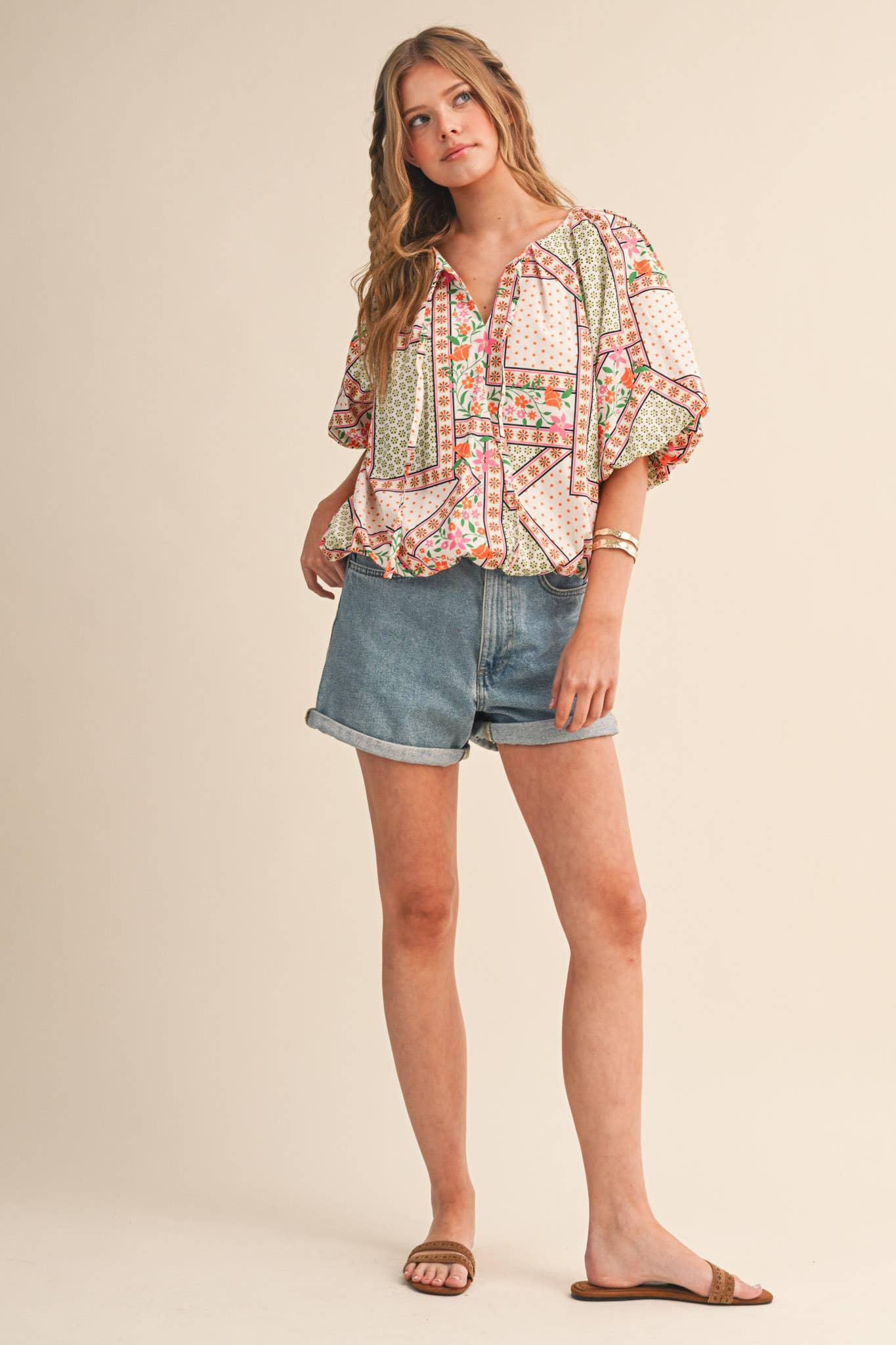 EXCLUSIVE FLORAL PRINT BUBBLE TOP