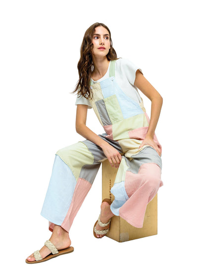 Colorblock Boho Overall Pastel Tones