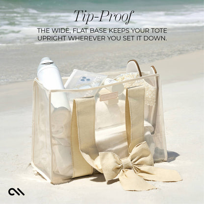 Case-Mate- Ecru Raffia Bow Jelly Tote Bag
