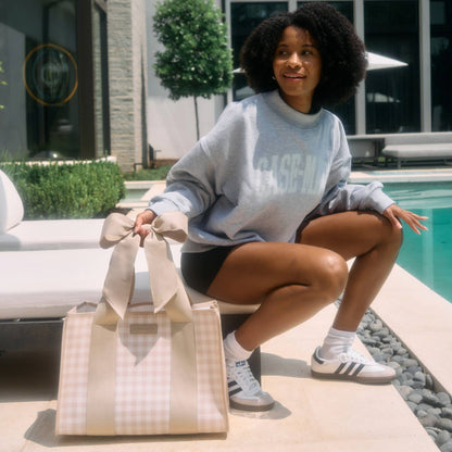 Case Mate-Latte Gingham Bow Jelly Tote Bag