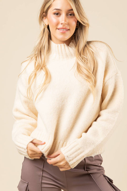 Mock Neck Cozy Sweater Top