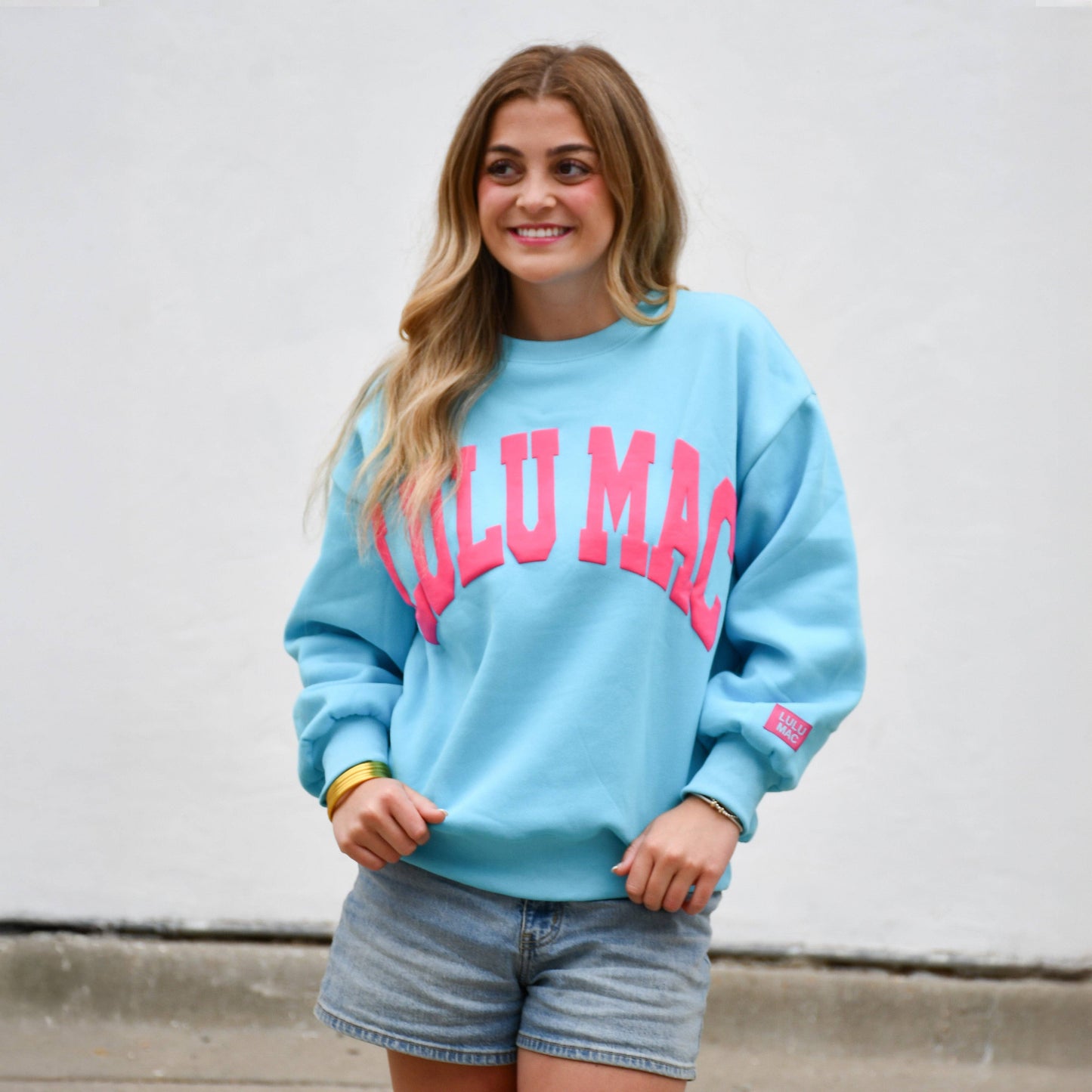 LULU MAC Blue/Hot Pink Puff
