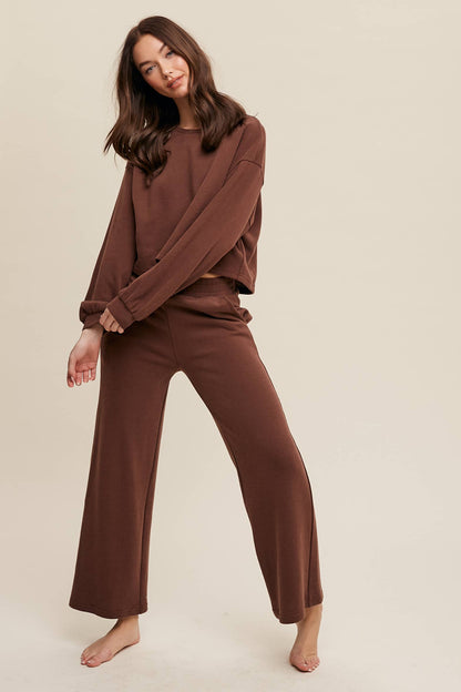 Knit Wide-Leg Lounge Set