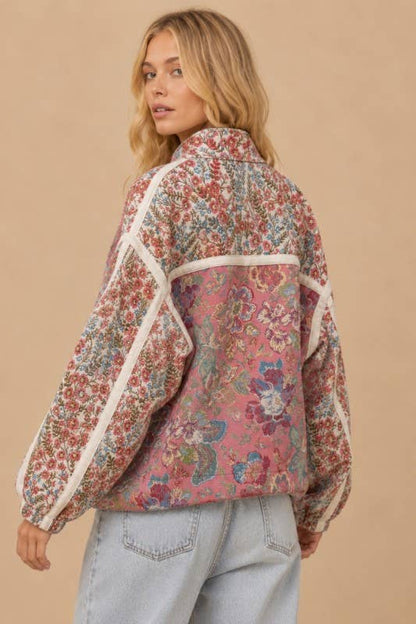 The Floral Quilted Zip-Up Jacket