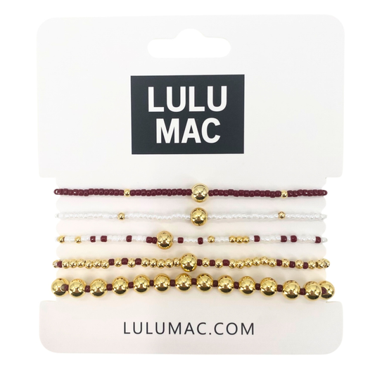 LuLu Mac Crimson and White Bracelet