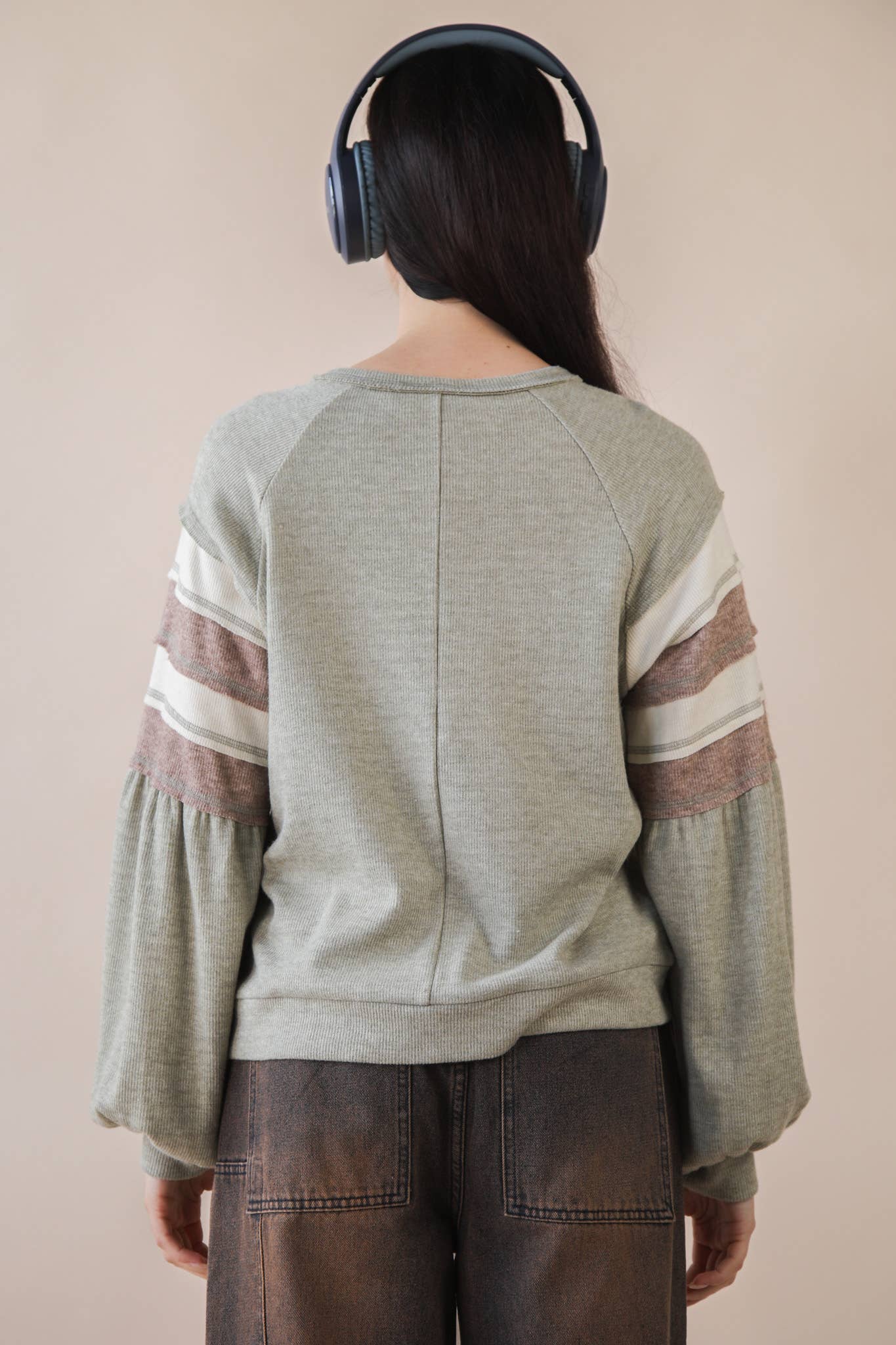 Oversized Color Block Comfy Casual Knit Top