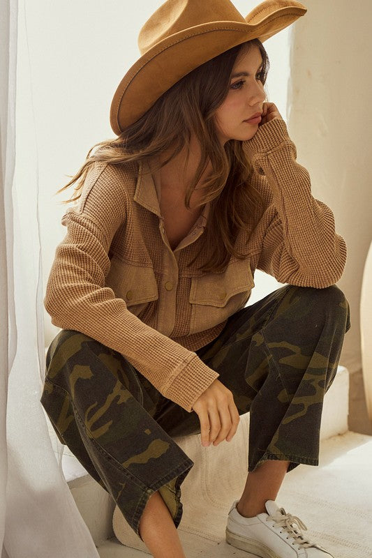 Camo Relaxed Fit Rope String Pants