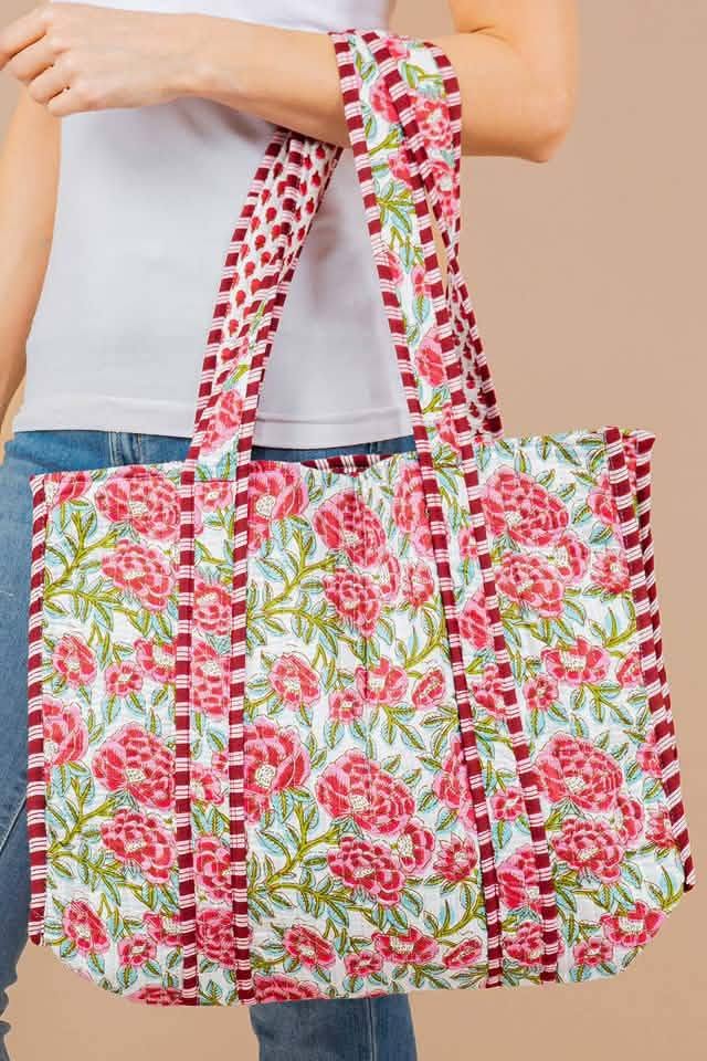 All About the Flowers Quilted Tote