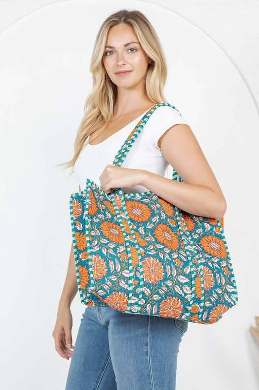 Blue Skies Quilted Tote